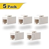 VCE 5-PACK CAT6 RJ45 Keystone Jack Inline Coupler-White