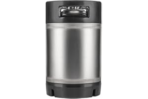 TMCRAFT New 2.5 Gallon Ball Lock Keg, Stainless Steel Beer Keg with Dual Rubber Handle for Home Brew