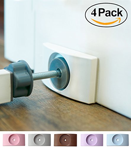 Wall Nanny (4 Pack - Made in USA) Indoor Baby Gate Wall Protector - No Safety Hazard on Bottom Spindles - Small Saver Pad Saves Trim & Paint - Best Dog Pet Child Walk Thru Pressure Gates Guard (White)