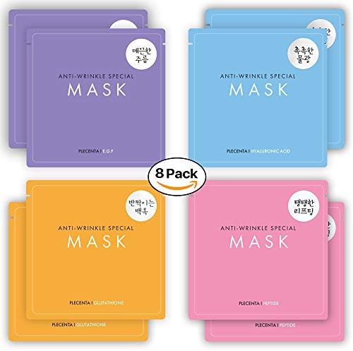 Infinite Korean Essence Face Mask Set for Women, Hydrating, Anti-Wrinkle, Whitening,Lifting Mask - Sets of 8 Mask Sheets