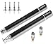 Stylus Pen, Evolva Future Technology Styli with Extra Long Expectancy Infinite Renewable Capacitive Spring Disc and Replacement Fiber Tip (2 x Stylus with Spring Connection - Black + Black)