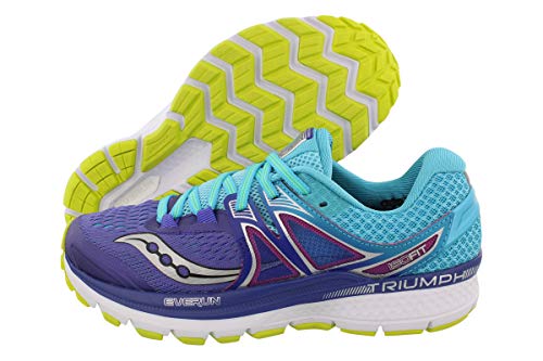 Saucony Women's Triumph iso 3 Running Shoe, Purple/Blue/Citron, 8 M US