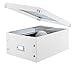 Snap-N-Store CD & DVD Storage Box - Pack of 1, Double Wide, 6.1 x 10.5 x 14 Inch Disc Holder with Lid to Store up to 330 Discs - White