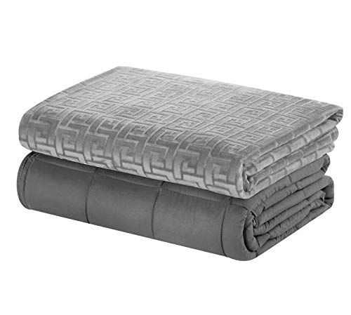 MerryLife Heavy Weighted Blankets & Duvet Combo Cool, Breathable Sleep Comfort | Firm Pressure Bedding (60 80,20lbs,Grey)