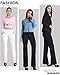 Bamans Womens Bootcut Yoga Pants with Pockets Tummy Control Workout Long Dress Bootleg Yoga Pants