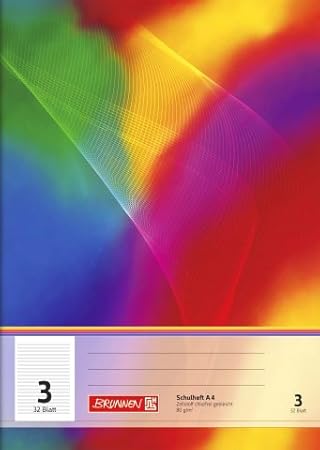Schulheft / Schreibheft / Rechenheft (Din A4 / 32 Blatt) LINEATUREN FREI WÄHLBAR (Lineatur 3)