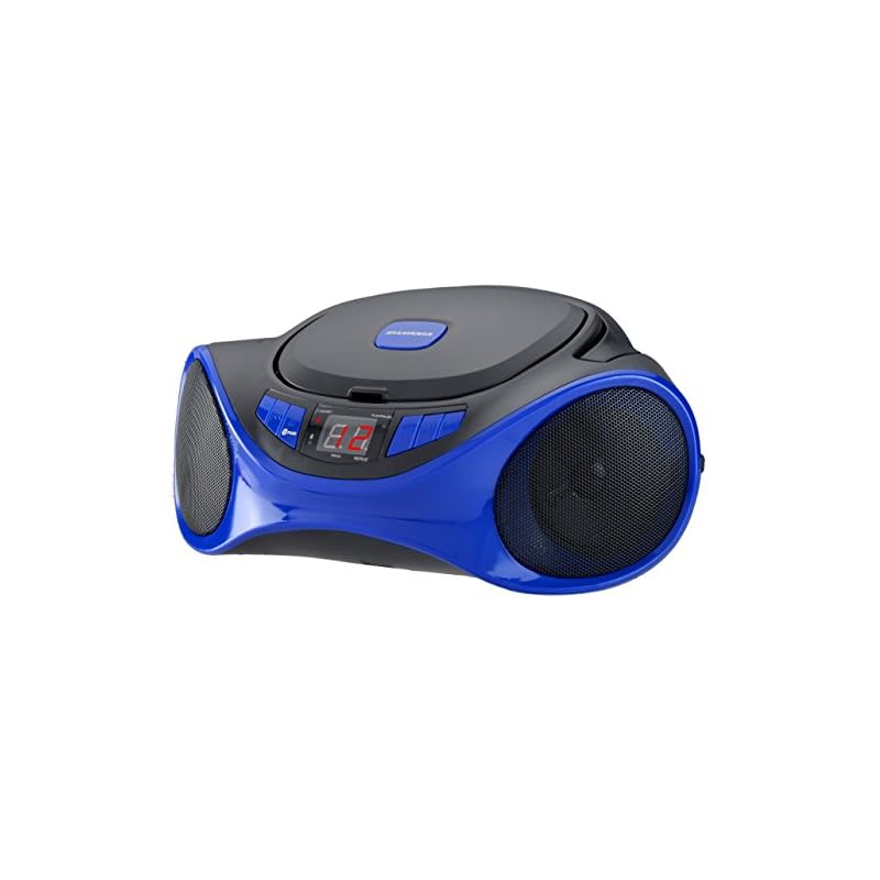 Sylvania SRCD1063BTBLUE Bluetooth Portable CD Radio Boom Box, Blue