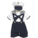 Classykidzshop Navy Sailor Boy Shirt, Shorts, Tie and Hat