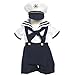 Classykidzshop Navy Sailor Boy Shirt, Shorts, Tie and Hat (Baby) (Large, Navy)