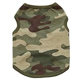Dog Clothes Summer, Wakeu Pet Puppy Vest Camouflage Patten T-shirt Apparel For Chihuahua Small Dog Boy Girl (Green, XS)