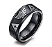 VNOX 8MM Stainless Steel Ring for Men Plain Wedding Band Ring Engagement Promise Rings,Black,Size 5