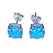 Bamos Jewelry Girls Blue Opal 925 Silver Stud Earring Engagement Wedding Gift Stud Earrings for Girls