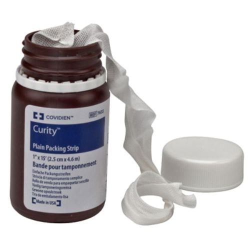 COVIDIEN7633 Curity Plain Packing Strip, 1" x 5 Size (Pack of 12)