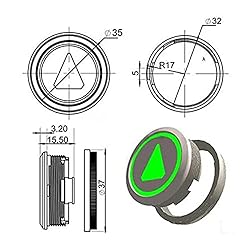 6pcs Buttons for KONE Elevator Round Stainless