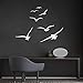 Flying Birds Wall Decals, Vinyl Stickers for Dorm, Nursery, Office, Kids Room, Bedroom, Living Room - Modern Home Decor Y20 (White)