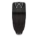 Clip in Extensions Human Hair,7pcs 70g Natural Black Remy Hair Clip In Extensions for Women 16inch Double Weft Human Hair Clip InHair Extensions
