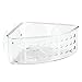mDesign Bathroom Shower Suction Corner Basket for Shampoo, Conditioner, Soap - Clear