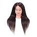 Cosmetology Mannequin Head with Human Hair Hairdressing Training Head with 26Inch Real Hair Manikin Head Doll Head with Clamp (4#)