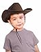 Children's Dark Brown Felt Cowboy Hat with Drawstring