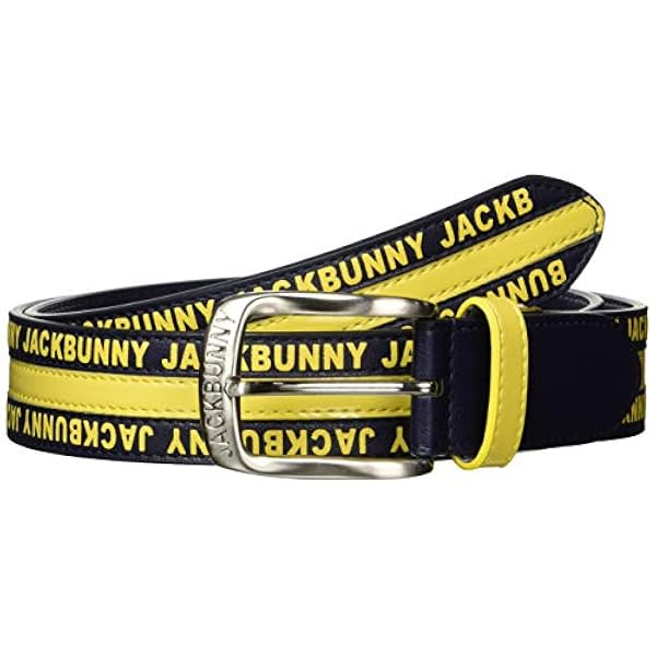 Jack Bunny ジャックバニー メンズ ベルト ロゴ柄カーブ 全長110cm 幅35mm サイズ調整可能