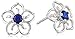 Amazon Collection Sterling Silver Sky Flower Stud Earrings