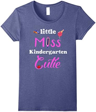 Womens Little Miss Kindergarten Cutie T-Shirt Medium Heather Blue