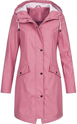 HULKY Womens Tops Clothes Rain Jacket Coat Lightweight Active Outdoor Plus Waterproof Hooded Raincoat Windproof Windbreaker
