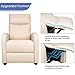Homall Recliner Chair, Recliner Sofa for Adults, Recliners Home Theater Seating with Lumbar Support, Reclining Sofa Chair for Living Room (Leather, Beige)