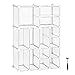 SONGMICS Cube Storage, Plastic Closet Organizer Unit, Space Saving Shelving Unit, Large and Small Style Design for Closet, Living Room, Clothes, Toys, 24.8 L x 12.2 W x 36.6 H Inches White ULPC601W