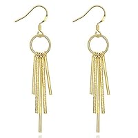 Wonvin 18K Gold Plated Long Linear Hook Dangle Earrings for Women
