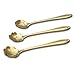 Wenkoni Stainless Steel Creative Spoon for Coffee Tea Cake Sugar Dessert Ice Cream Spoon (Set of 8.Color Gold)