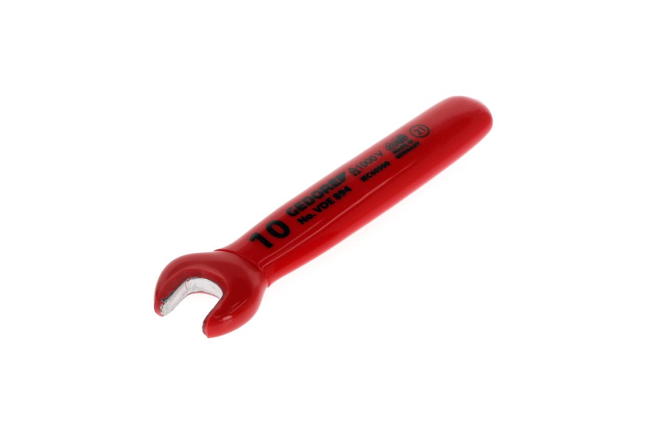 Gedore VDE89410 10 mm VDE Single Open Ended Spanner - Red