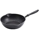 20CM black maifan stone non-stick pan household frying and frying pan with wok Japanese style small wok induction cooker gas 