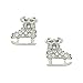 PammyJ Clear Crystal Ice Skate Silvertone Post Earrings