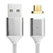 Kript Reversible Magnetic Micro USB Cable for Charging and Data Sync for Android Device (Silver)