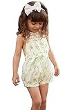 Pretty Girls Floral Playsuit One-piece Kids Baby Romper Shorts Lace Clothes 2-7y (6-7 Years)