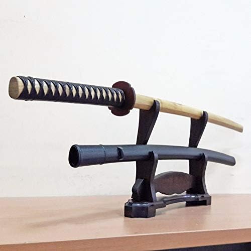 Wooden daito bokken with tsuba, saya and tsukamaki - Japanese Training Sword 102 cm (40.1") for Aikido and Kendo (Stand not Included) - Ash