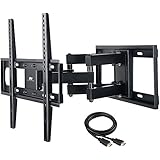 Mounting Dream MD2380 TV Wall Mount Bracket with Full Motion Dual Articulating Arm for most of 26-55 Inches LED, LCD & Plasma TVs with 6 feet HDMI Cable & Magnetic Bubble Level
