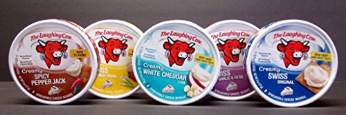 The Laughing Cow 5 Count Variety Pack - Original Swiss, Swiss Garlic & Herb, Spicy Pepper Jack, Swiss French Onion, & White Cheddar