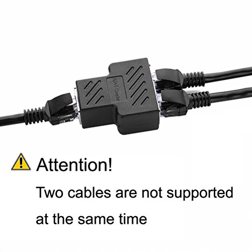 HUACAM HCM67 RJ45 Splitter Adapter 1 to 2 Dual Female Port, Cat 5 / Cat 6 / Cat 7 Lan Ethernet Socket Splitter Plug Adapter with Shield [Anti-Signal Interference] - Thumbnail 3