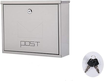 Amazon Penglhg 郵便ポスト メールボックス 郵便受け 壁掛け ステンレス 鍵付き 投函 玄関 省スペース 安全 便利 サイズ 上いれ 前だし 大容量 郵便受け メールボックス