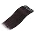 MY-LADY Double Weft 100% Remy Human Hair Clip in Extensions 14''-22'' Grade 7A Quality Full Head Thick Thickened Long Soft Silky Straight 8pcs 18clips Off Black (18
