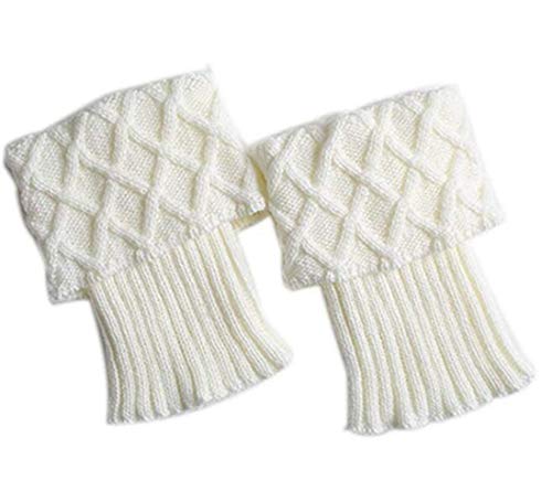 Jiuhexu 5 Pairs Women Winter Warm Crochet Knitted Boot Cuff Socks Short Leg Warmers (5 Pair-D)