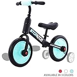 ZavoFly Balance Bike for 1-5 Years Old Boys & Girls, 4-in-1 Kids Tricycle with Training Wheels & Pedals (Sky Blue)