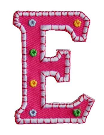 E 9cm ABC rosa Namen Buchstaben Aufbügler persönlich Dekoration zum Aufbügeln auf Rucksack Tasche Turnsack Fahne Wimpel Türsc