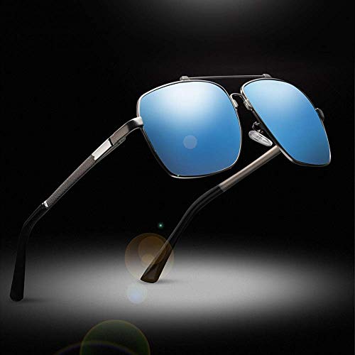 Yeeseu Sonnenbrillen Herren Speicherbalkenfederbein Polarisations-Brille Grüne Farben-buntes Blau Film-Platz… – Bild 8