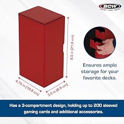 BCW Deck Vault-LX 200 - Red | Premium Card Deck Box