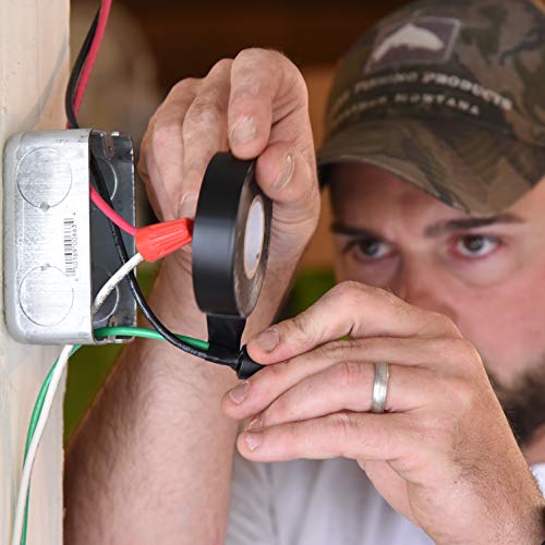 image for Gaffer Power Black Electrical Tape - Black Vinyl Electric Tape (10 Pac