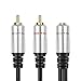 TNP Premium 3.5mm to RCA Male Audio Cable (3FT) Bi-Directional Female to Male Converter AUX Auxiliary Headphone Jack Plug Y Adapter to Left/Right Stereo Splitter Gold Plated Connector Wire Cord