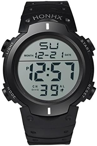 Hot Sale ! Daoroka Fashion Waterproof Men's Boy LCD Digital Stopwatch Date Rubber Sport Wrist Watch Jewelry Gift (White)